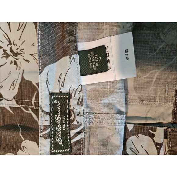 Eddie Bauer Womens A Line Skirt Size 10P Floral Short Zip Pockets - Picture 8 of 9